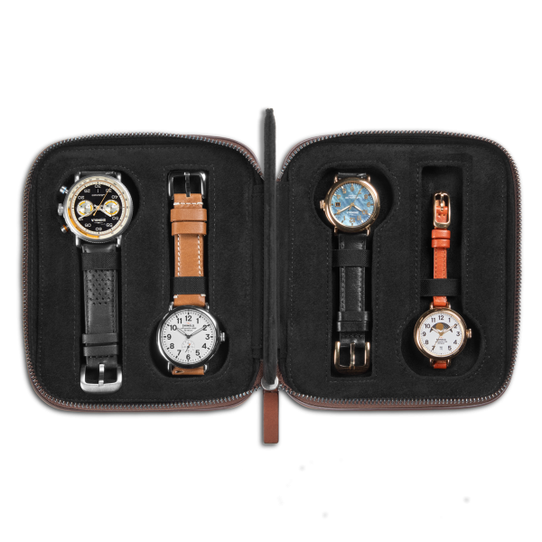 Four Watch Travel Case - Medium Brown - Image 3