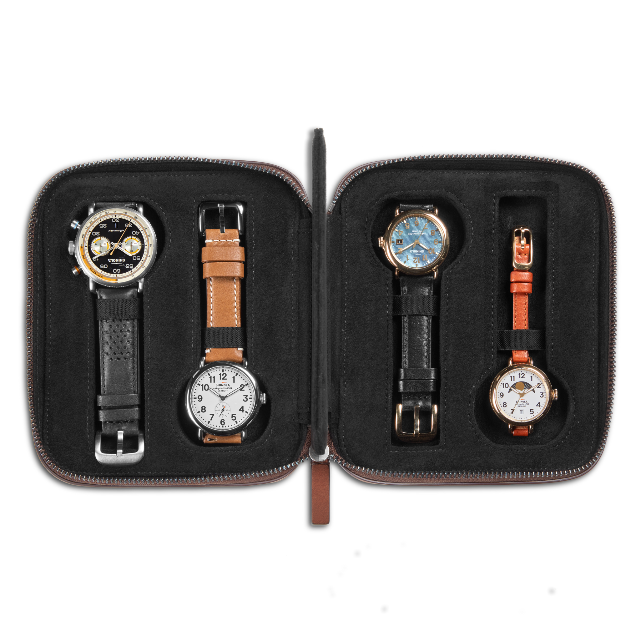 Four Watch Travel Case - Medium Brown - Image 3