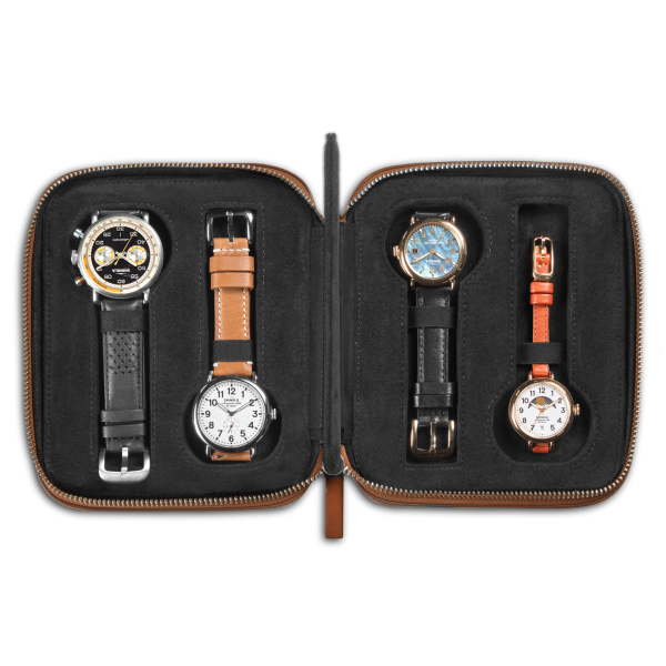 Four Watch Travel Case - Tan - Image 3