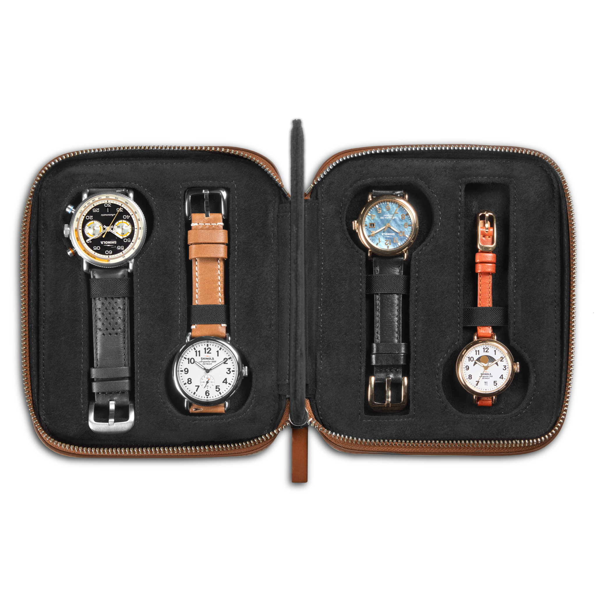 Four Watch Travel Case - Tan - Image 3