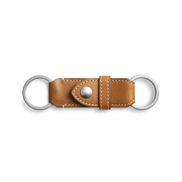 Leather Valet Key Fob - Tan