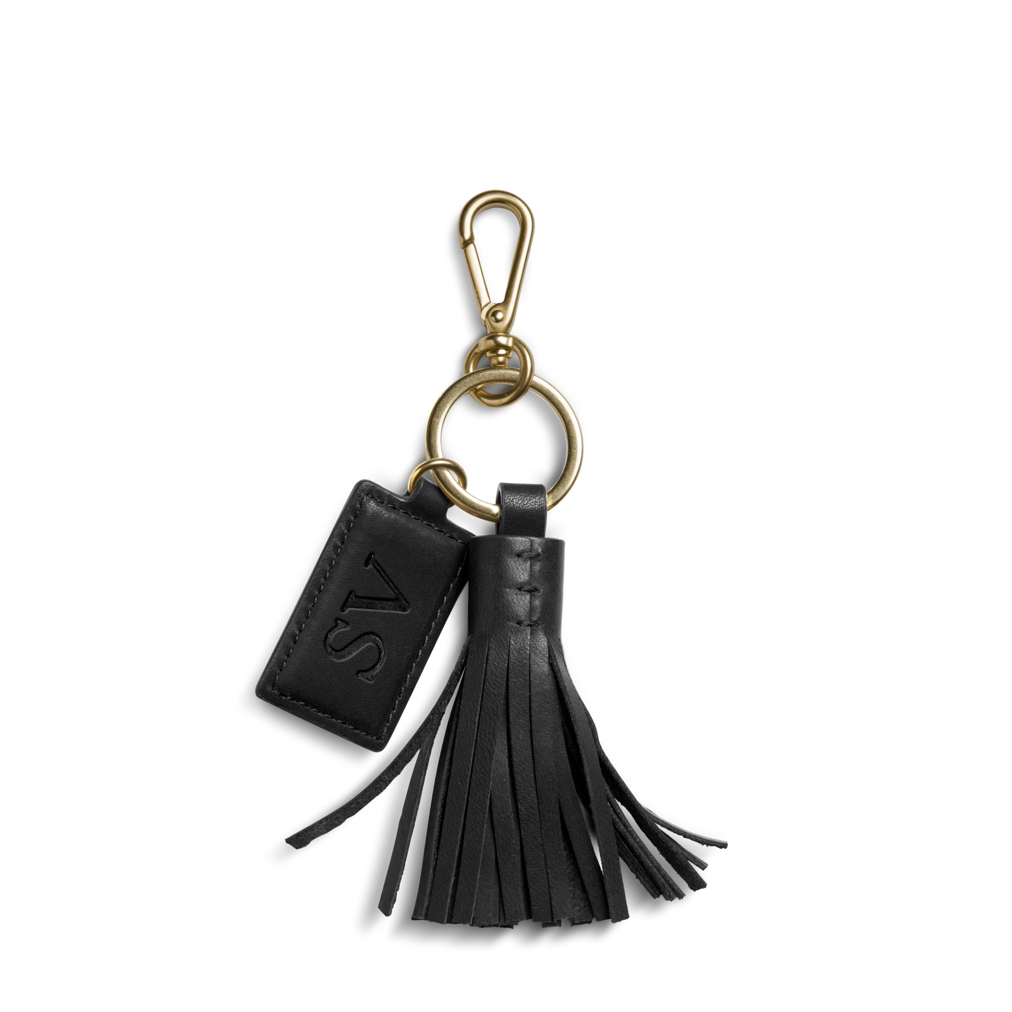 Leather Tassel Keychain - Black - Image 3