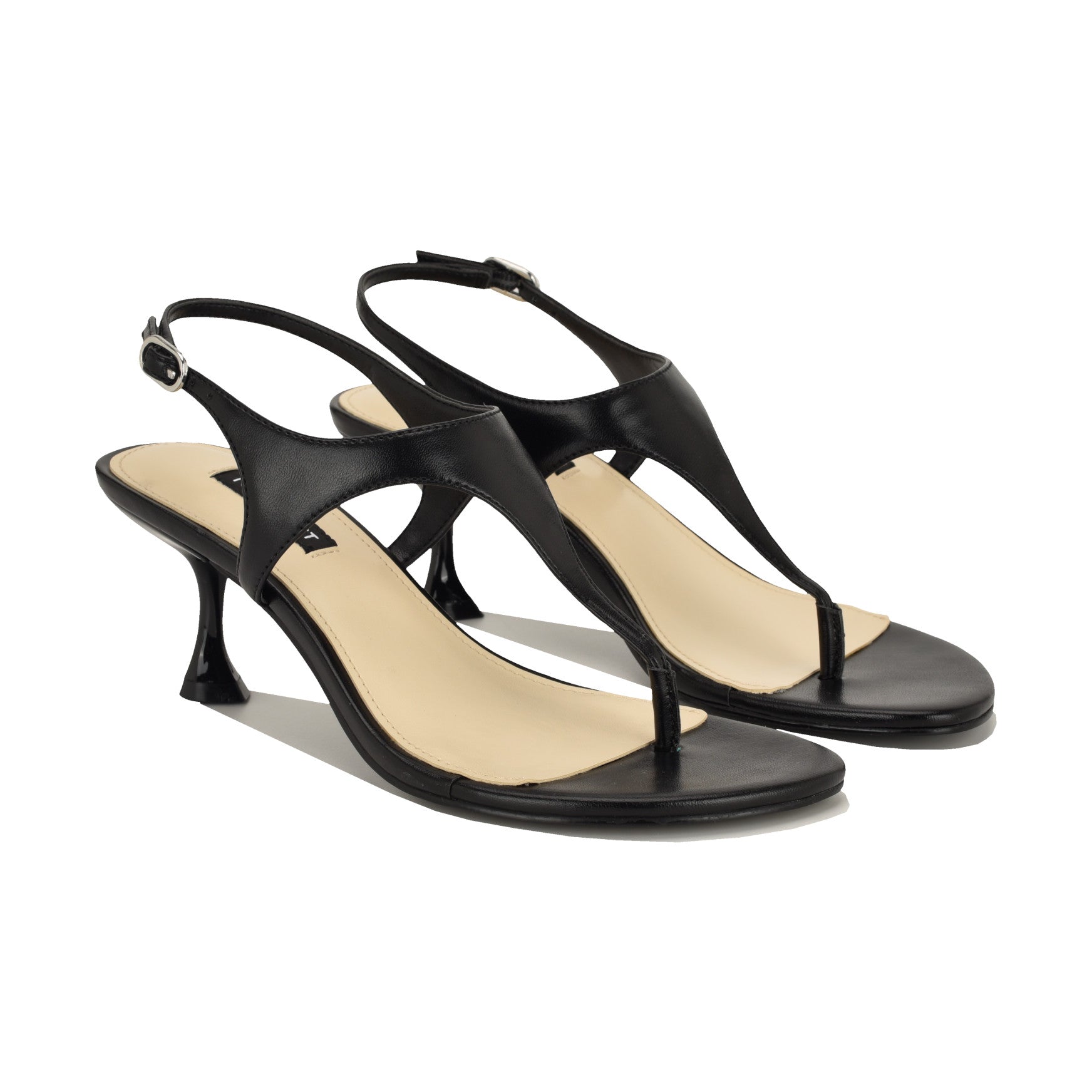 Noir Heeled Thong Sandals - Image 2