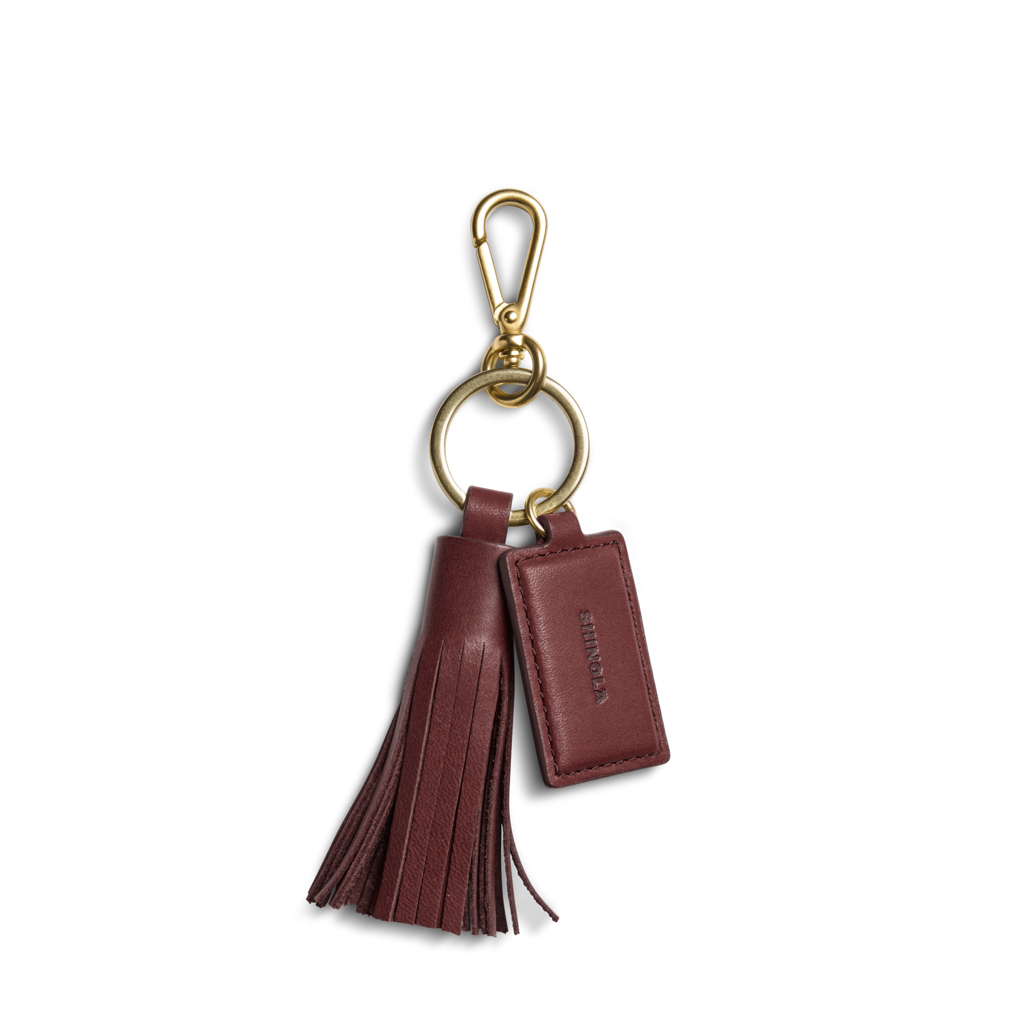 Leather Tassel Keychain - Merlot - Image 1