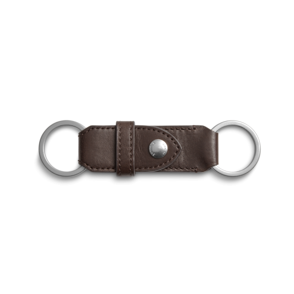 Leather Valet Key Fob - Dark Brown