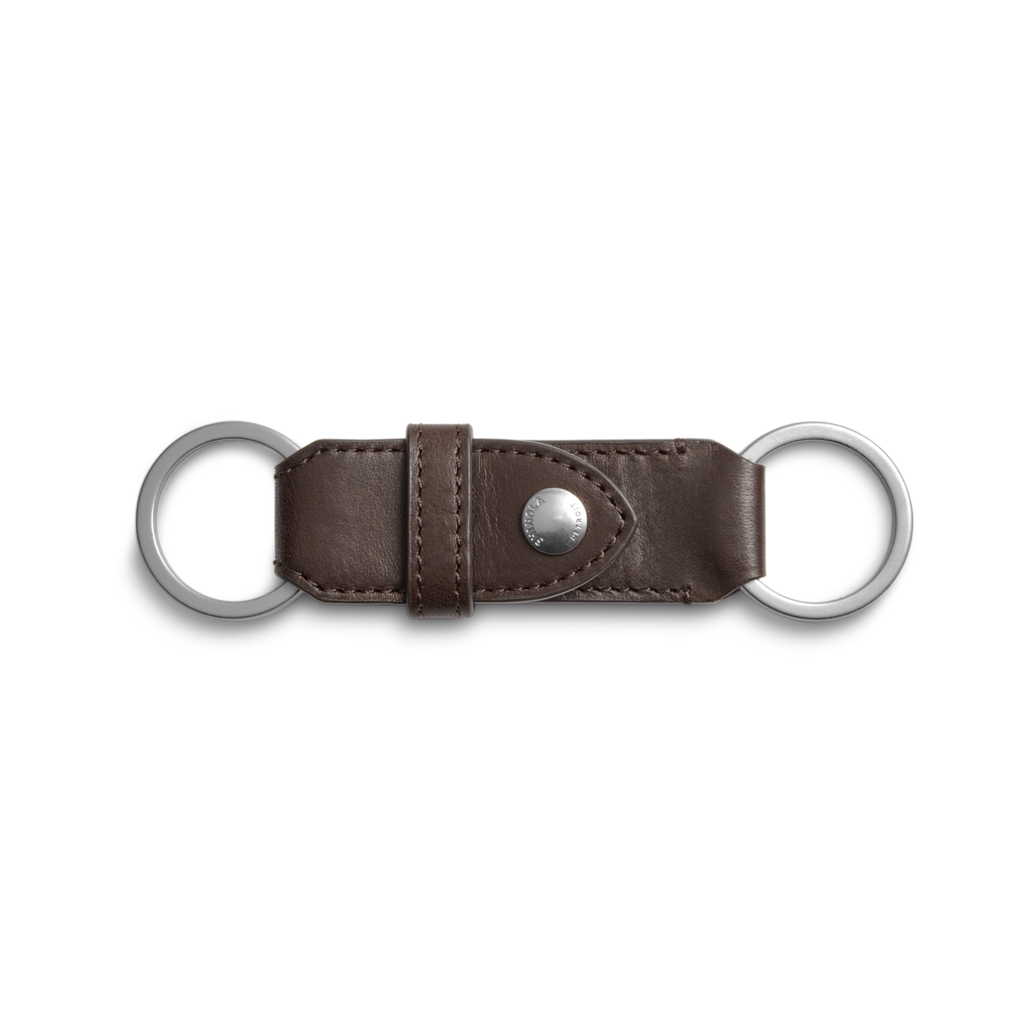 Leather Valet Key Fob - Dark Brown - Image 1