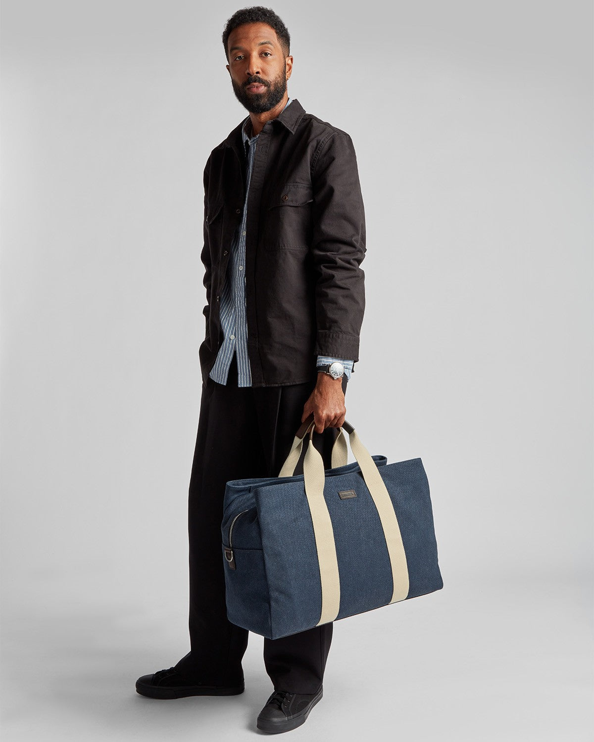 Canvas Duffle - Navy - Image 2