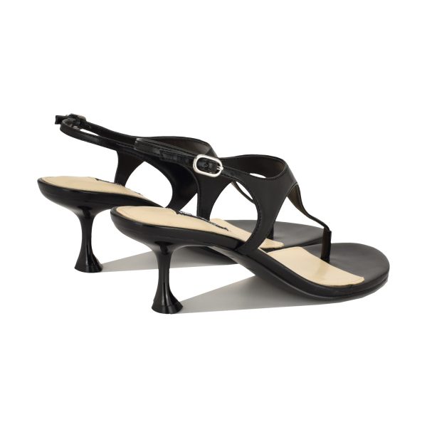 Noir Heeled Thong Sandals - Image 3