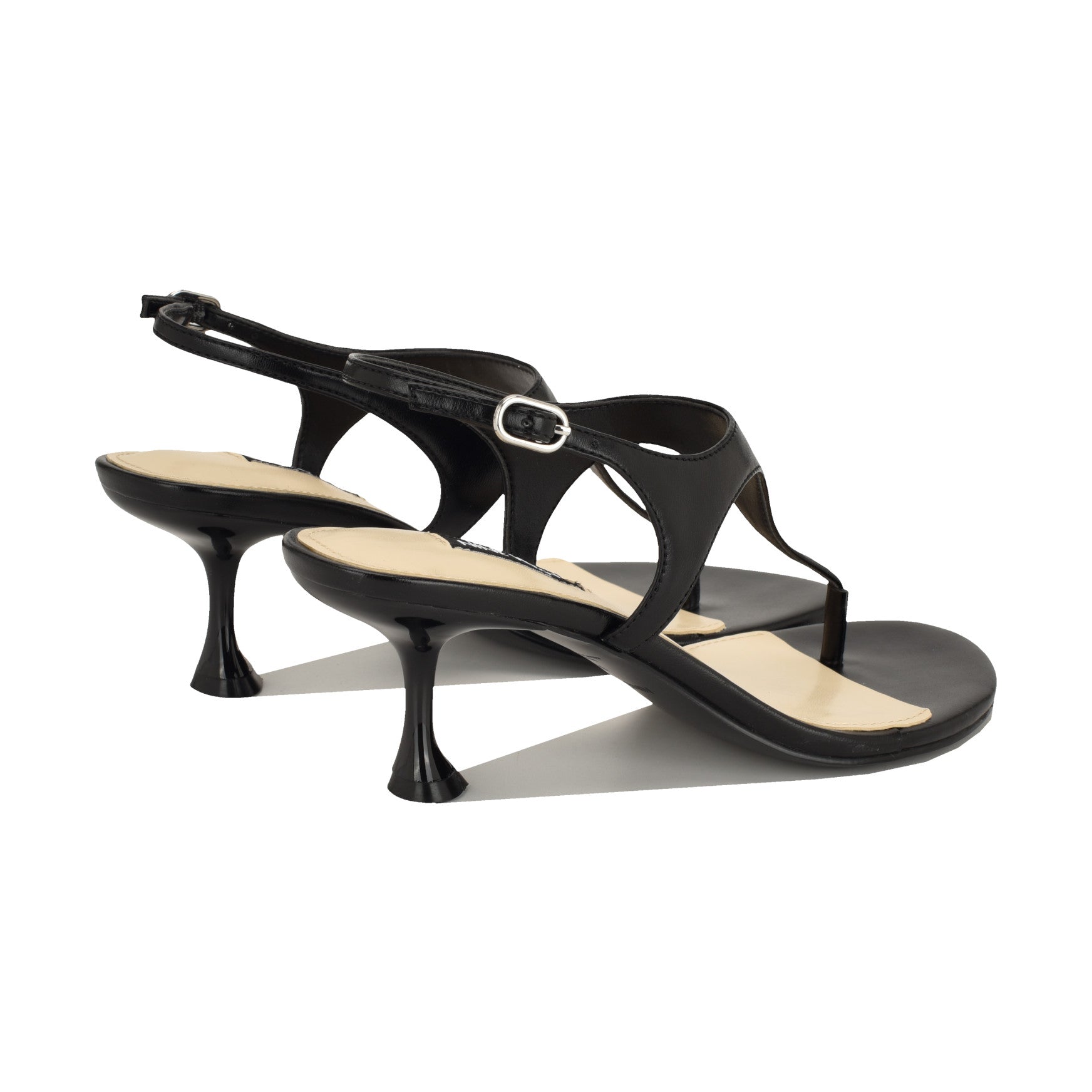 Noir Heeled Thong Sandals - Image 3