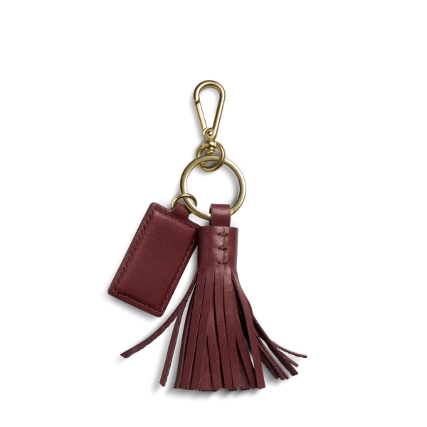 Leather Tassel Keychain - Merlot - Image 2