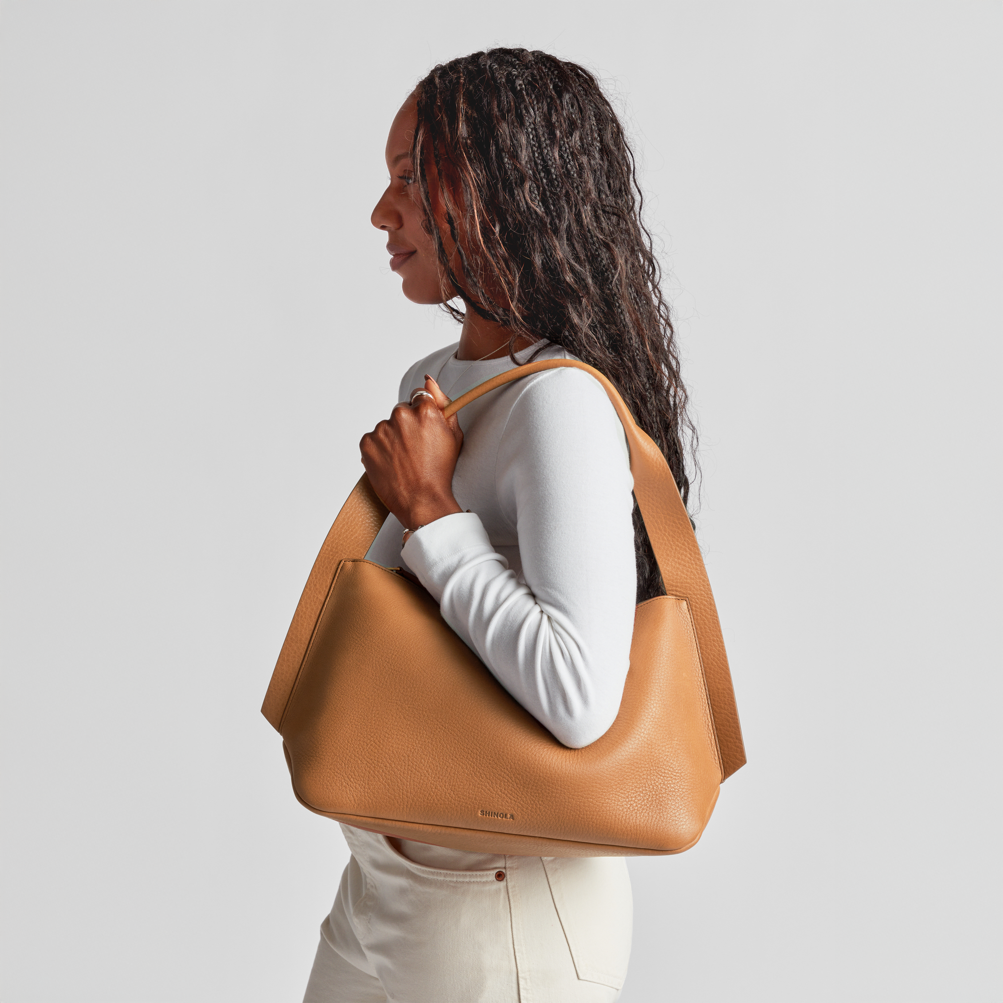 Medium Derby Shoulder Bag - Tan - Image 3