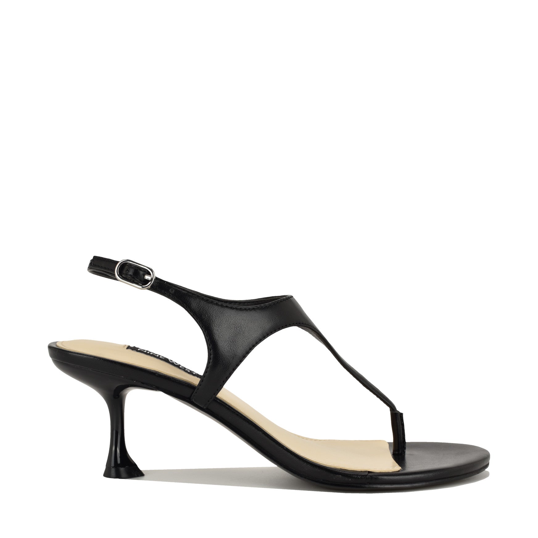 Noir Heeled Thong Sandals - Image 1