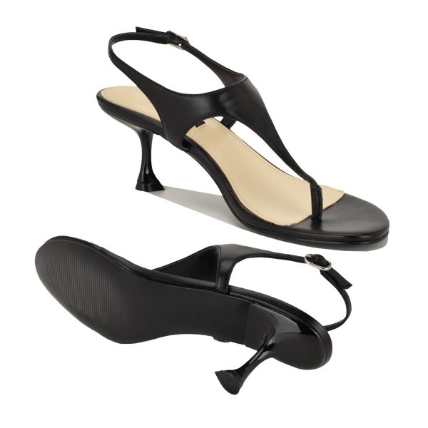 Noir Heeled Thong Sandals - Image 4