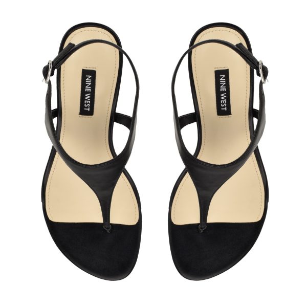 Noir Heeled Thong Sandals - Image 5